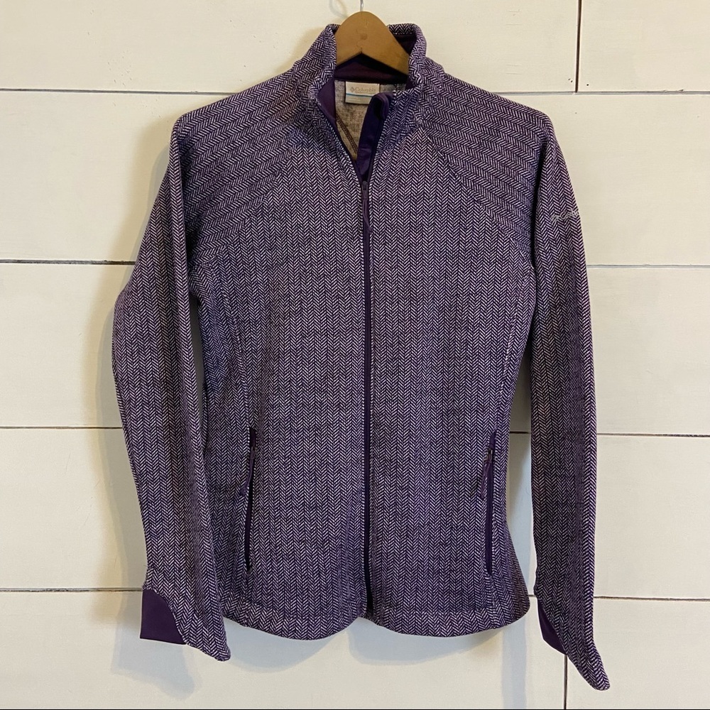 Columbia Purple Herringbone Full Zip Jacket. Size Medium. Like new.